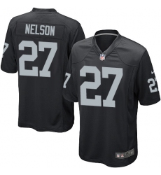Men's Nike Oakland Raiders #27 Reggie Nelson Game Black Team Color NFL Jersey