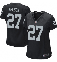 Women's Nike Oakland Raiders #27 Reggie Nelson Game Black Team Color NFL Jersey