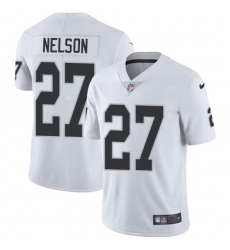Youth Nike Oakland Raiders #27 Reggie Nelson Elite White NFL Jersey