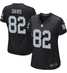 Women's Nike Oakland Raiders #82 Al Davis Game Black Team Color NFL Jersey