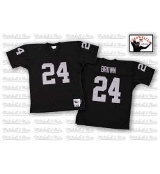 Mitchell and Ness Oakland Raiders #24 Willie Brown Black Team Color Authentic Throwback NFL Jersey