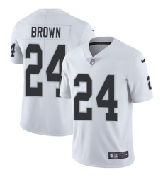 Youth Nike Oakland Raiders #24 Willie Brown Elite White NFL Jersey