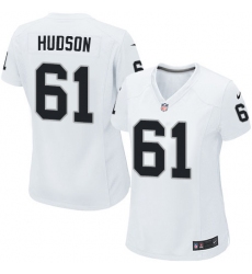 Women's Nike Oakland Raiders #61 Rodney Hudson Game White NFL Jersey