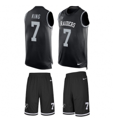 Men's Nike Oakland Raiders #7 Marquette King Limited Black Tank Top Suit NFL Jersey