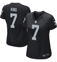 Women's Nike Oakland Raiders #7 Marquette King Game Black Team Color NFL Jersey