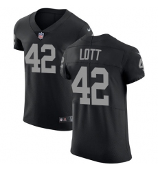 Men's Nike Oakland Raiders #42 Ronnie Lott Black Team Color Vapor Untouchable Elite Player NFL Jersey