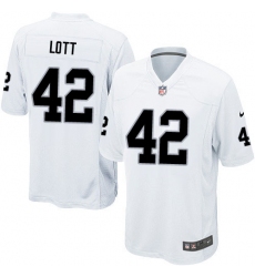 Men's Nike Oakland Raiders #42 Ronnie Lott Game White NFL Jersey