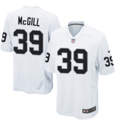 Men's Nike Oakland Raiders #39 Keith McGill Game White NFL Jersey