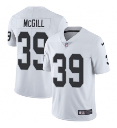 Men's Nike Oakland Raiders #39 Keith McGill White Vapor Untouchable Limited Player NFL Jersey