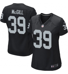 Women's Nike Oakland Raiders #39 Keith McGill Game Black Team Color NFL Jersey