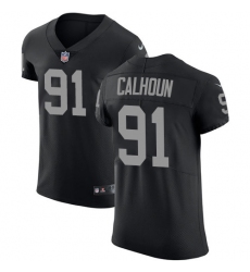 Men's Nike Oakland Raiders #91 Shilique Calhoun Black Team Color Vapor Untouchable Elite Player NFL Jersey