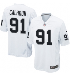 Men's Nike Oakland Raiders #91 Shilique Calhoun Game White NFL Jersey