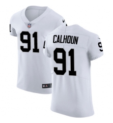 Men's Nike Oakland Raiders #91 Shilique Calhoun White Vapor Untouchable Elite Player NFL Jersey