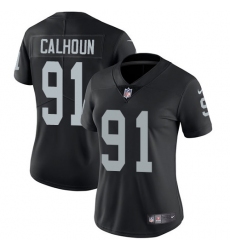 Women's Nike Oakland Raiders #91 Shilique Calhoun Elite Black Team Color NFL Jersey