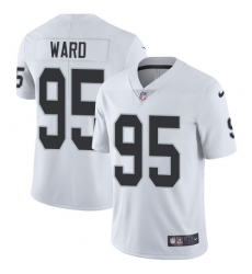 Youth Nike Oakland Raiders #95 Jihad Ward Elite White NFL Jersey