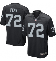 Men's Nike Oakland Raiders #72 Donald Penn Game Black Team Color NFL Jersey