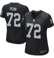 Women's Nike Oakland Raiders #72 Donald Penn Game Black Team Color NFL Jersey