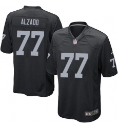 Men's Nike Oakland Raiders #77 Lyle Alzado Game Black Team Color NFL Jersey