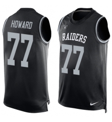 Men's Nike Oakland Raiders #77 Lyle Alzado Limited Black Player Name & Number Tank Top NFL Jersey