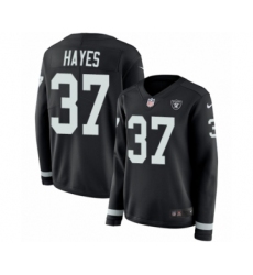Women's Nike Oakland Raiders #37 Lester Hayes Limited Black Therma Long Sleeve NFL Jersey