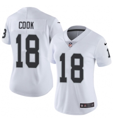 Women's Nike Oakland Raiders #18 Connor Cook Elite White NFL Jersey