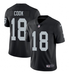 Youth Nike Oakland Raiders #18 Connor Cook Elite Black Team Color NFL Jersey