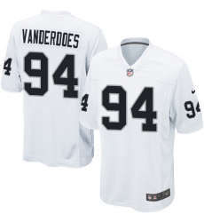 Men's Nike Oakland Raiders #94 Eddie Vanderdoes Game White NFL Jersey