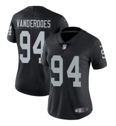 Women's Nike Oakland Raiders #94 Eddie Vanderdoes Elite Black Team Color NFL Jersey