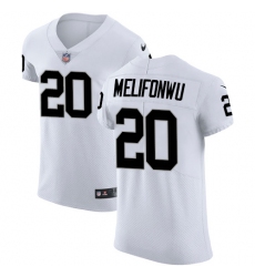 Men's Nike Oakland Raiders #20 Obi Melifonwu White Vapor Untouchable Elite Player NFL Jersey