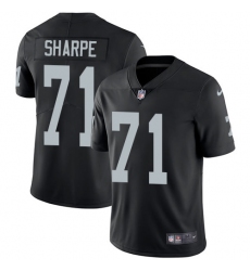 Youth Nike Oakland Raiders #71 David Sharpe Elite Black Team Color NFL Jersey