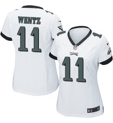 Women's Nike Philadelphia Eagles #11 Carson Wentz Game White NFL Jersey