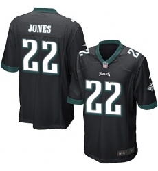 Men's Nike Philadelphia Eagles #22 Sidney Jones Game Black Alternate NFL Jersey