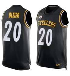 Men's Nike Pittsburgh Steelers #20 Rocky Bleier Limited Black Player Name & Number Tank Top NFL Jersey