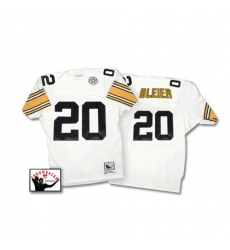 Mitchell and Ness Pittsburgh Steelers #20 Rocky Bleier White Authentic NFL Jersey