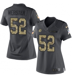 Women's Nike Pittsburgh Steelers #52 Mike Webster Limited Black 2016 Salute to Service NFL Jersey