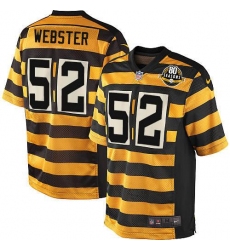Youth Nike Pittsburgh Steelers #52 Mike Webster Elite Yellow/Black Alternate 80TH Anniversary Throwback NFL Jersey