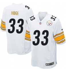 Men's Nike Pittsburgh Steelers #33 Merril Hoge Game White NFL Jersey