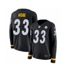 Women's Nike Pittsburgh Steelers #33 Merril Hoge Limited Black Therma Long Sleeve NFL Jersey