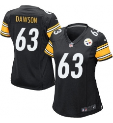 Women's Nike Pittsburgh Steelers #63 Dermontti Dawson Game Black Team Color NFL Jersey