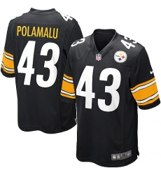 Men's Nike Pittsburgh Steelers #43 Troy Polamalu Game Black Team Color NFL Jersey