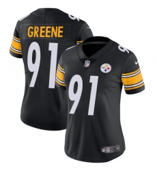 Women's Nike Pittsburgh Steelers #91 Kevin Greene Black Team Color Vapor Untouchable Limited Player NFL Jersey
