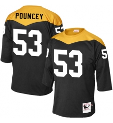 Men's Mitchell and Ness Pittsburgh Steelers #53 Maurkice Pouncey Elite Black 1967 Home Throwback NFL Jersey