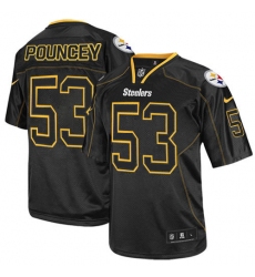 Men's Nike Pittsburgh Steelers #53 Maurkice Pouncey Elite Lights Out Black NFL Jersey