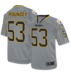 Men's Nike Pittsburgh Steelers #53 Maurkice Pouncey Elite Lights Out Grey NFL Jersey