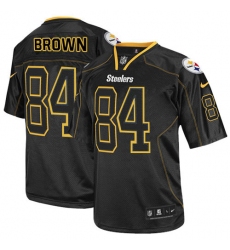 Men's Nike Pittsburgh Steelers #84 Antonio Brown Elite Lights Out Black NFL Jersey
