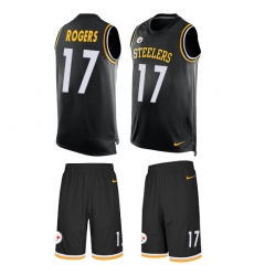Men's Nike Pittsburgh Steelers #17 Eli Rogers Limited Black Tank Top Suit NFL Jersey