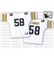 Mitchell And Ness Pittsburgh Steelers #58 Jack Lambert White Authentic Throwback NFL Jersey