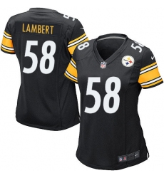 Women's Nike Pittsburgh Steelers #58 Jack Lambert Game Black Team Color NFL Jersey