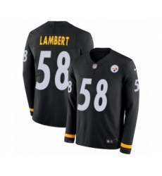 Youth Nike Pittsburgh Steelers #58 Jack Lambert Limited Black Therma Long Sleeve NFL Jersey