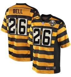 Men's Nike Pittsburgh Steelers #26 Le'Veon Bell Elite Yellow/Black Alternate 80TH Anniversary Throwback NFL Jersey